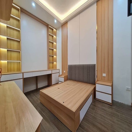 Giường ngủ 02 hộc kéo, đầu giường bọc nệm, chát liệu gỗ MDF lõi xanh chống ẩm